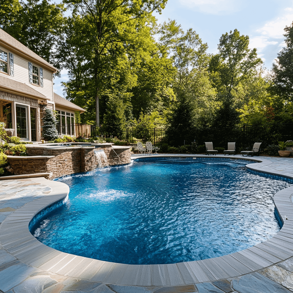 Luxury Real Estate Investment Property – Foreign National Mortgage Opportunity Luxury U.S. home with backyard pool surrounded by trees – ideal property for foreign national mortgage financing